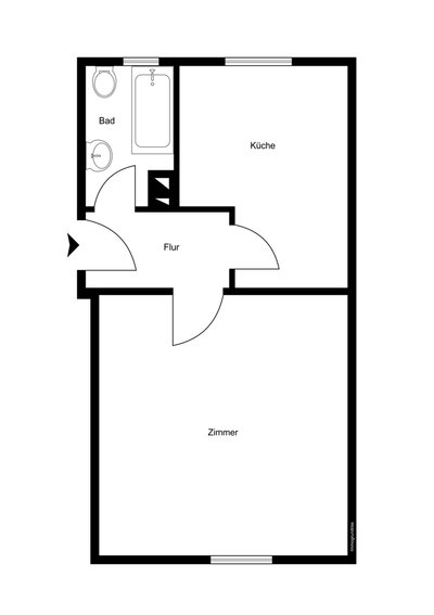 Gepflegte 1-Zimmer Wohnung mit großer Küche und modernem Bad im Herzen von Hamburg-Altona-14049